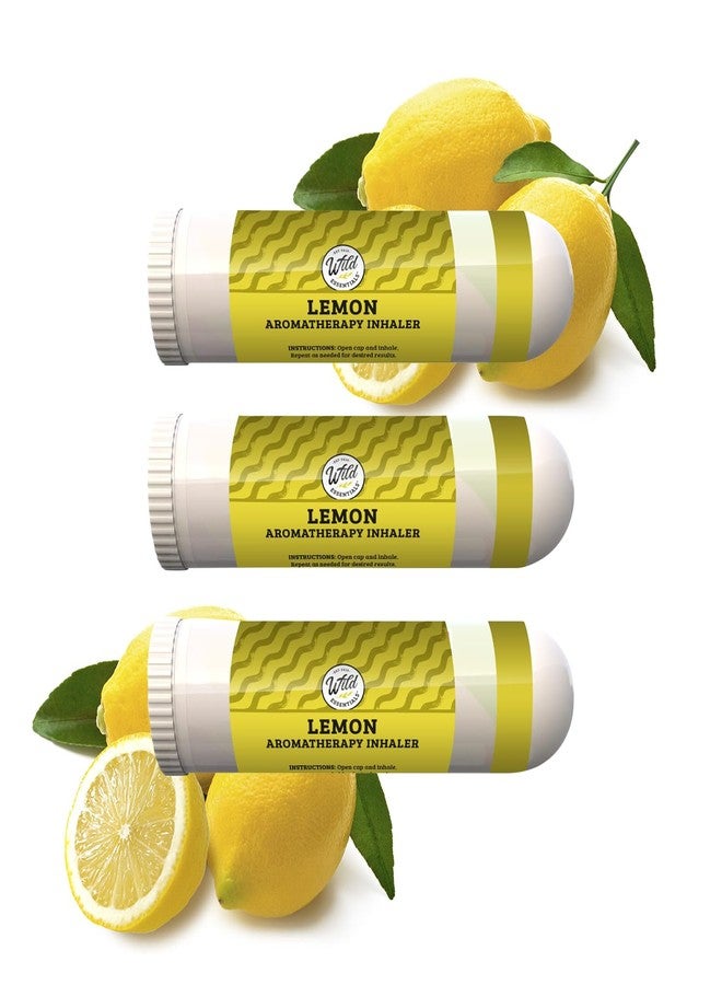 mEssentials Wild Essentials 3 Pack of Lemon Aromatherapy Nasal Inhalers Made with 100% Natural Essential Oils, Stress, Energy, Olfactory, - Image 1